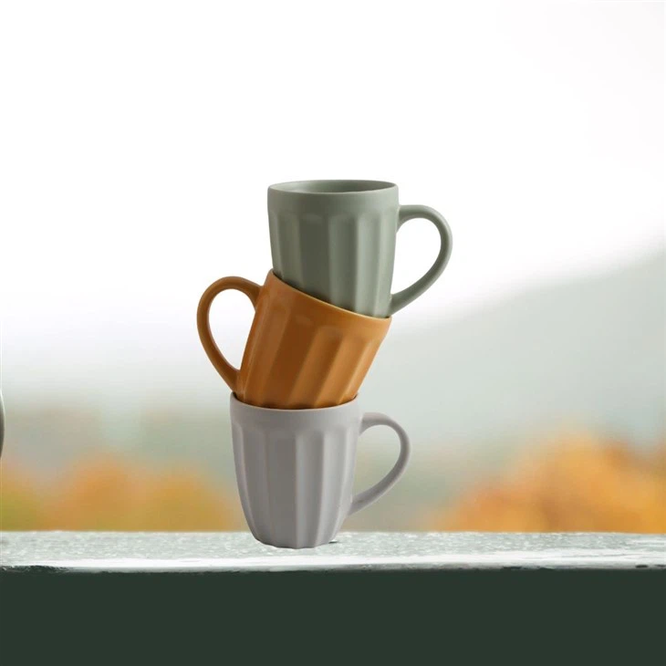 Ceramic Stoneware Mug, 3 Assorted Colors, 11.5ounces
