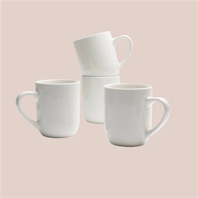 Basic 14Oz White Porcelain Coffee Mug With Handle