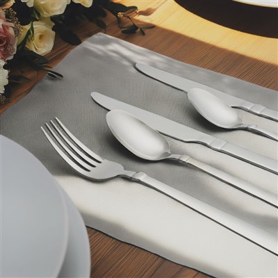 Silverware Set - 40-Piece Stainless Steel Square Flatware Set