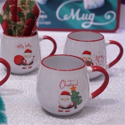 The Christmas Vibe Handpainted Mug Set 4 Piece Set